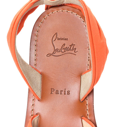 Christian Louboutin Gabardine Douce Du Desert Flat Sandals 41 Orange 7 of 7