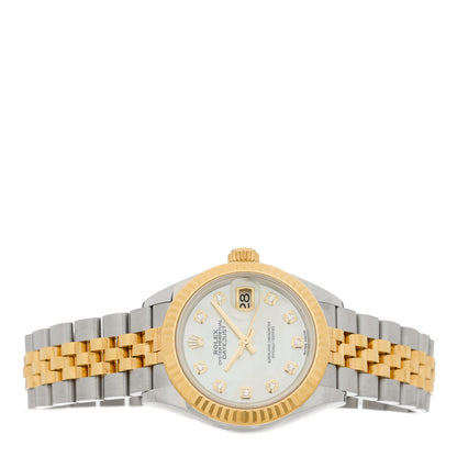 Rolex Stainless Steel 18K Yellow Gold Diamond Mother of Pearl 28mm Oyster Perpetual Datejust Watch 279173 2 of 5