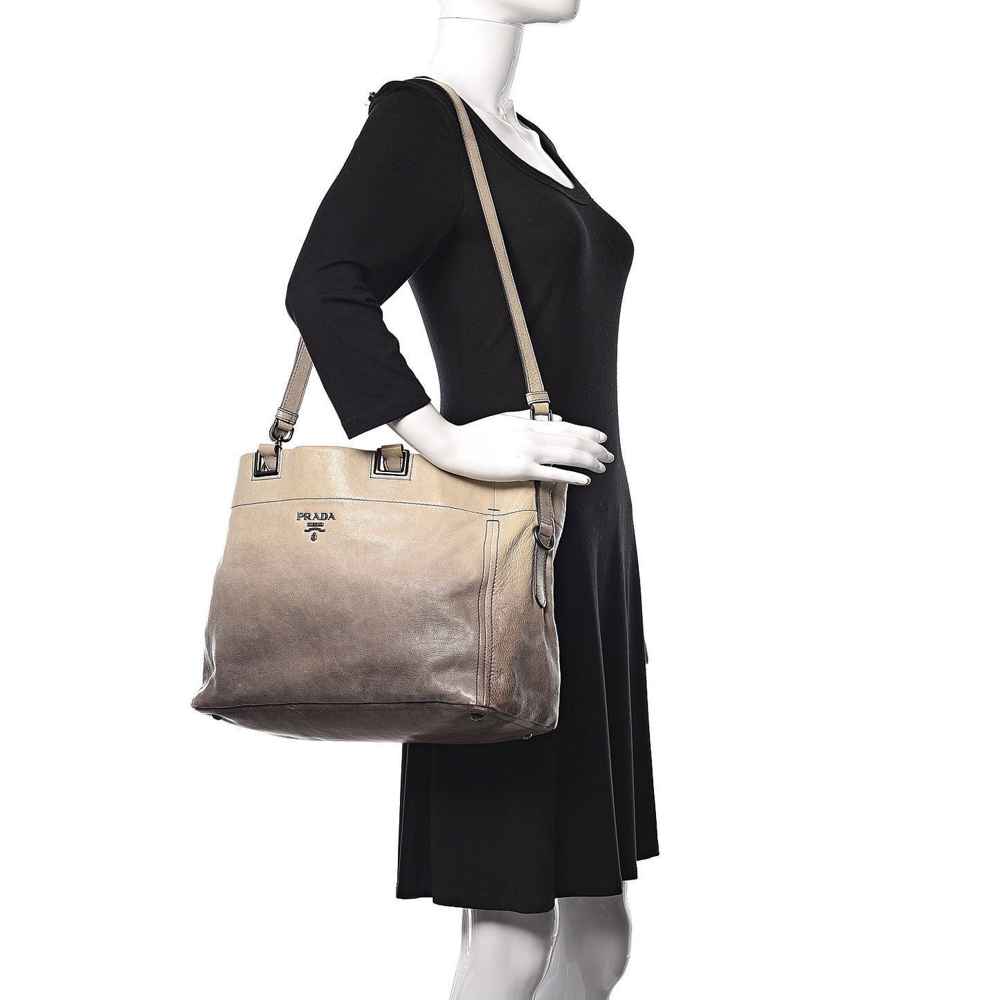 Glace Calfskin Extra Wide Tote Ghiaccio Sfumato
