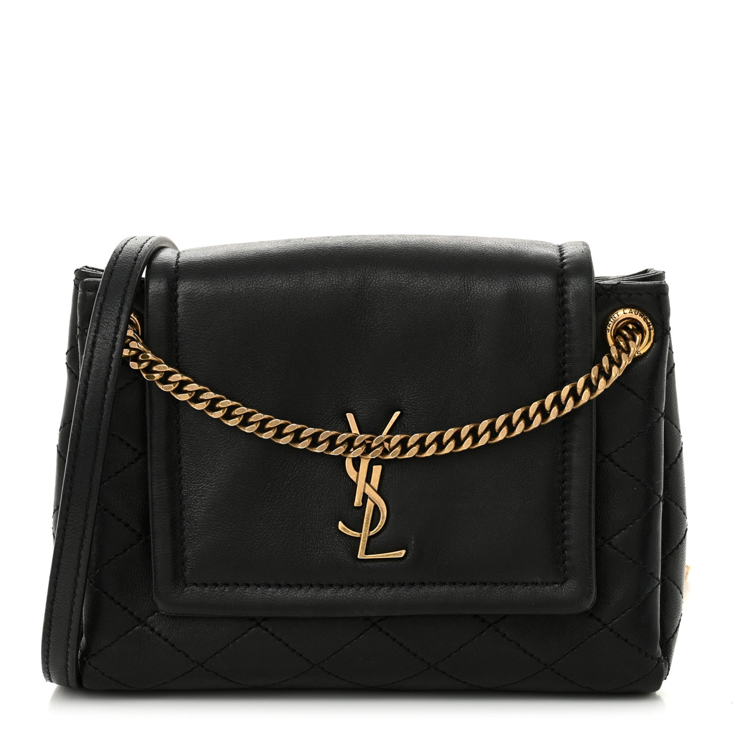 Lambskin Quilted Monogram Mini Nolita Black