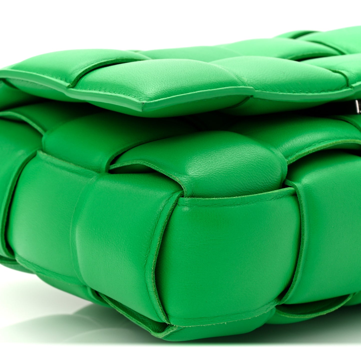 Nappa Maxi Intreccio Padded Cassette Crossbody Bag Parakeet