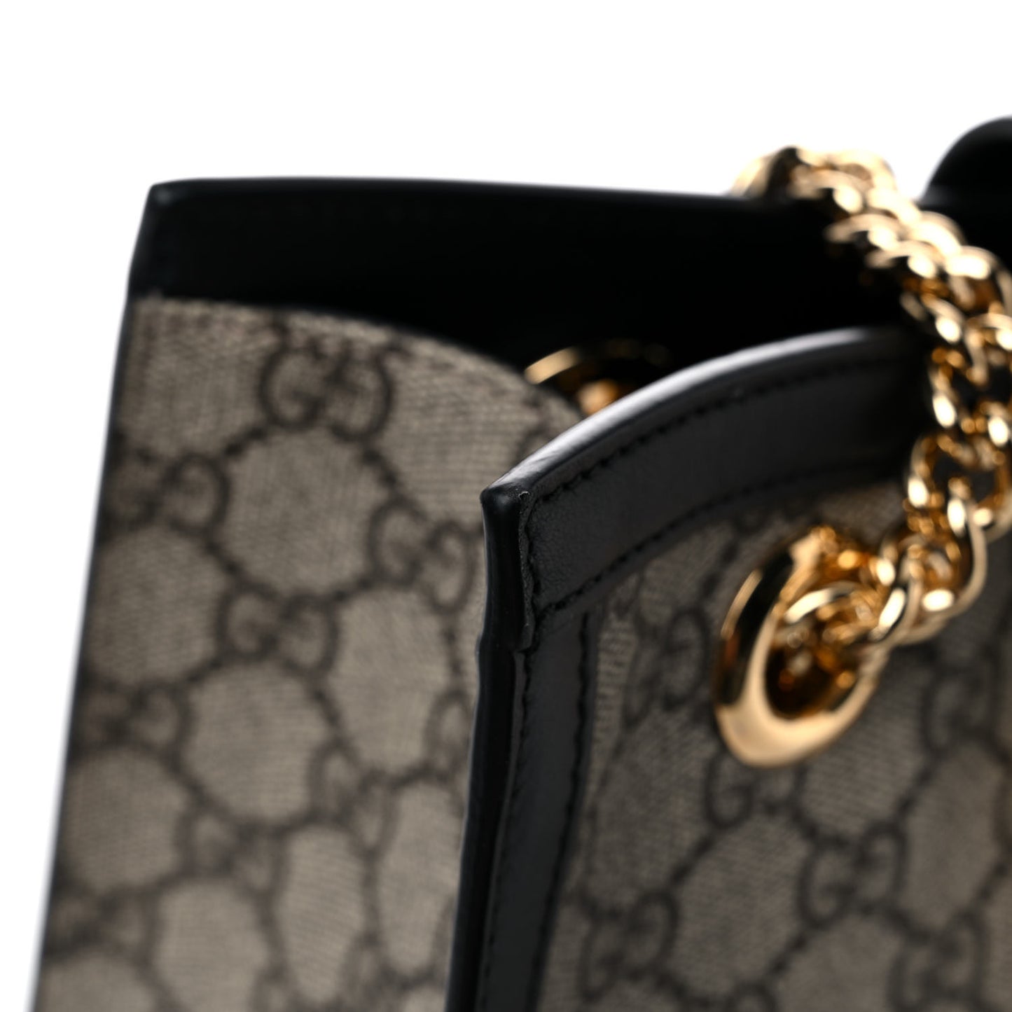 GG Supreme Monogram Small Padlock Tote Black