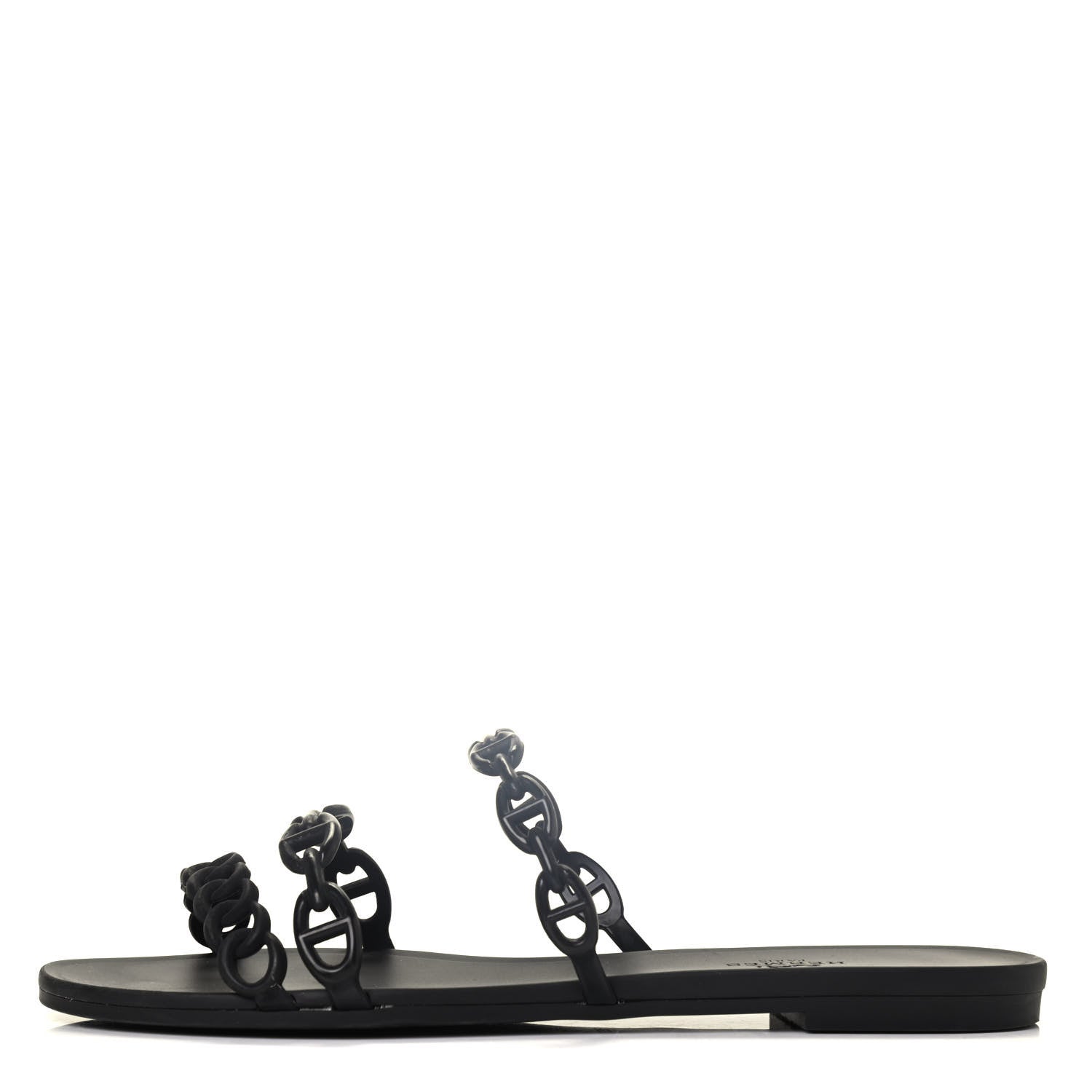 Hermes Rubber Chaine d'Ancre Rivage Sandals 38 Black 1 of 4