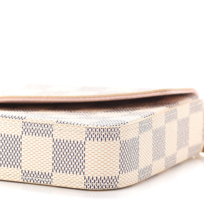 Louis Vuitton Damier Azur Pochette Felicie Chain Wallet Rose Ballerine 9 of 9