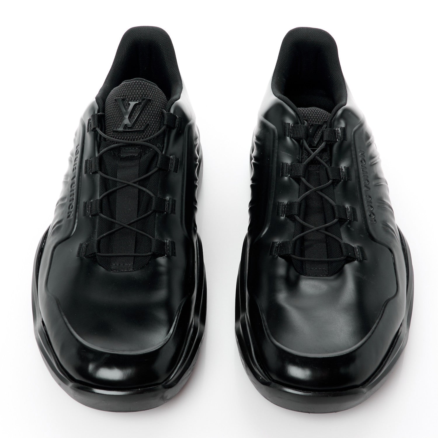 Louis Vuitton Calfskin Mens Millenium Sneakers 10 Black 2 of 14