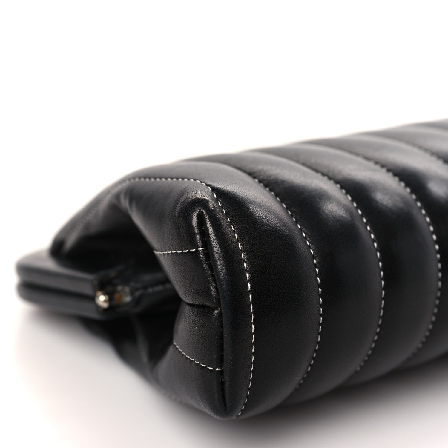 Chanel Lambskin Vertical Quilted Mademoiselle Clutch Black 8 of 9