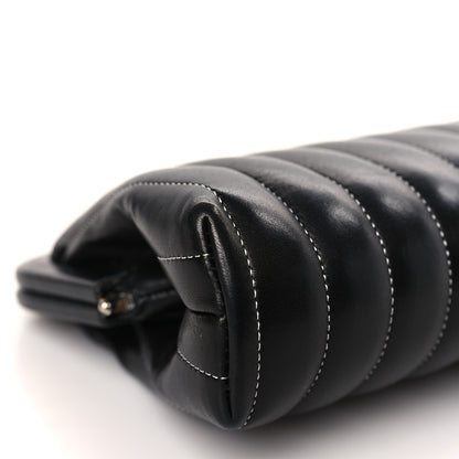 Chanel Lambskin Vertical Quilted Mademoiselle Clutch Black 8 of 9