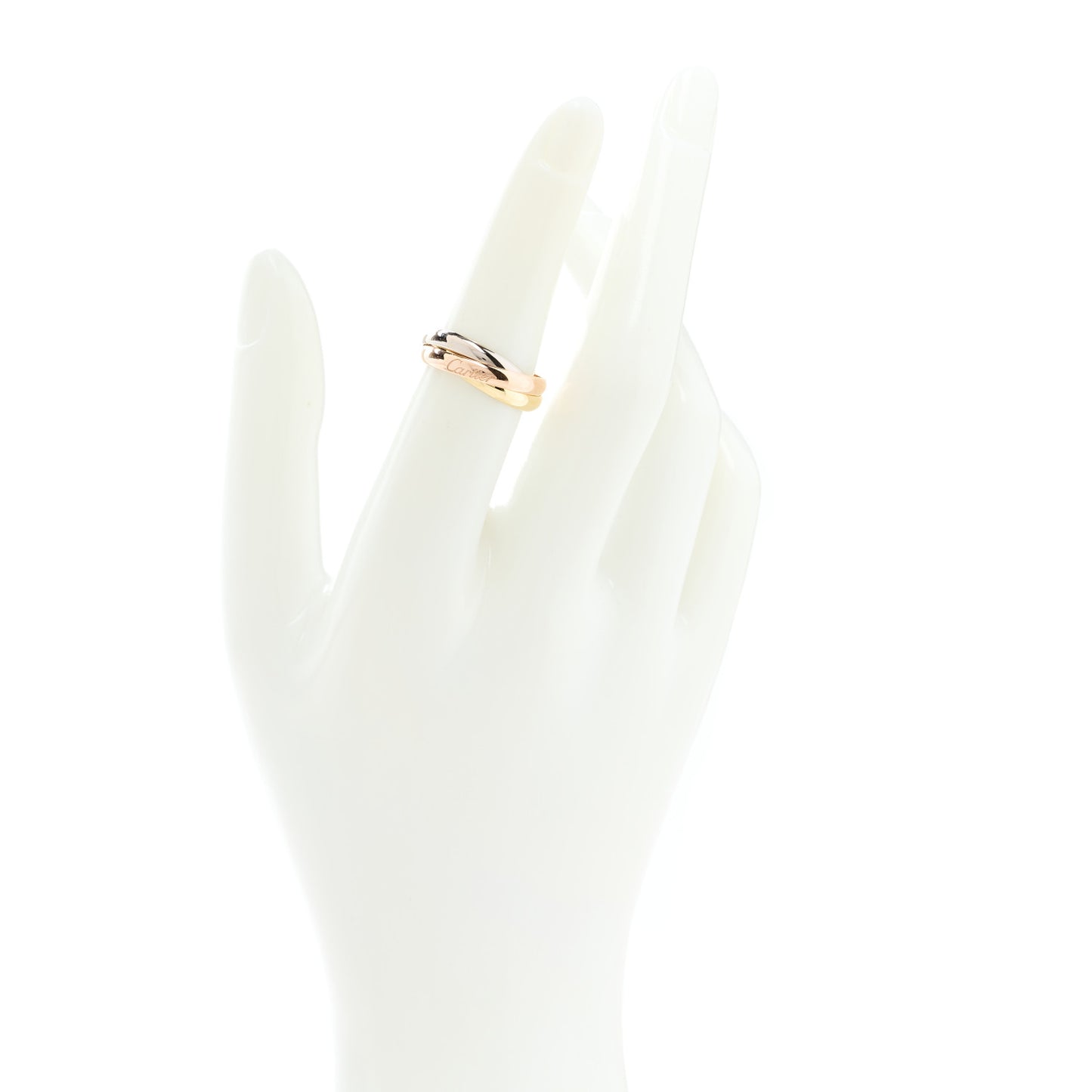 18K Pink Yellow White Gold Small Trinity Ring 51 5.75