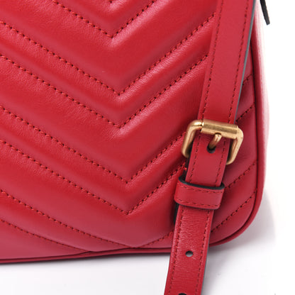 Gucci Calfskin Matelasse GG Marmont Dome Backpack Hibiscus Red 13 of 14