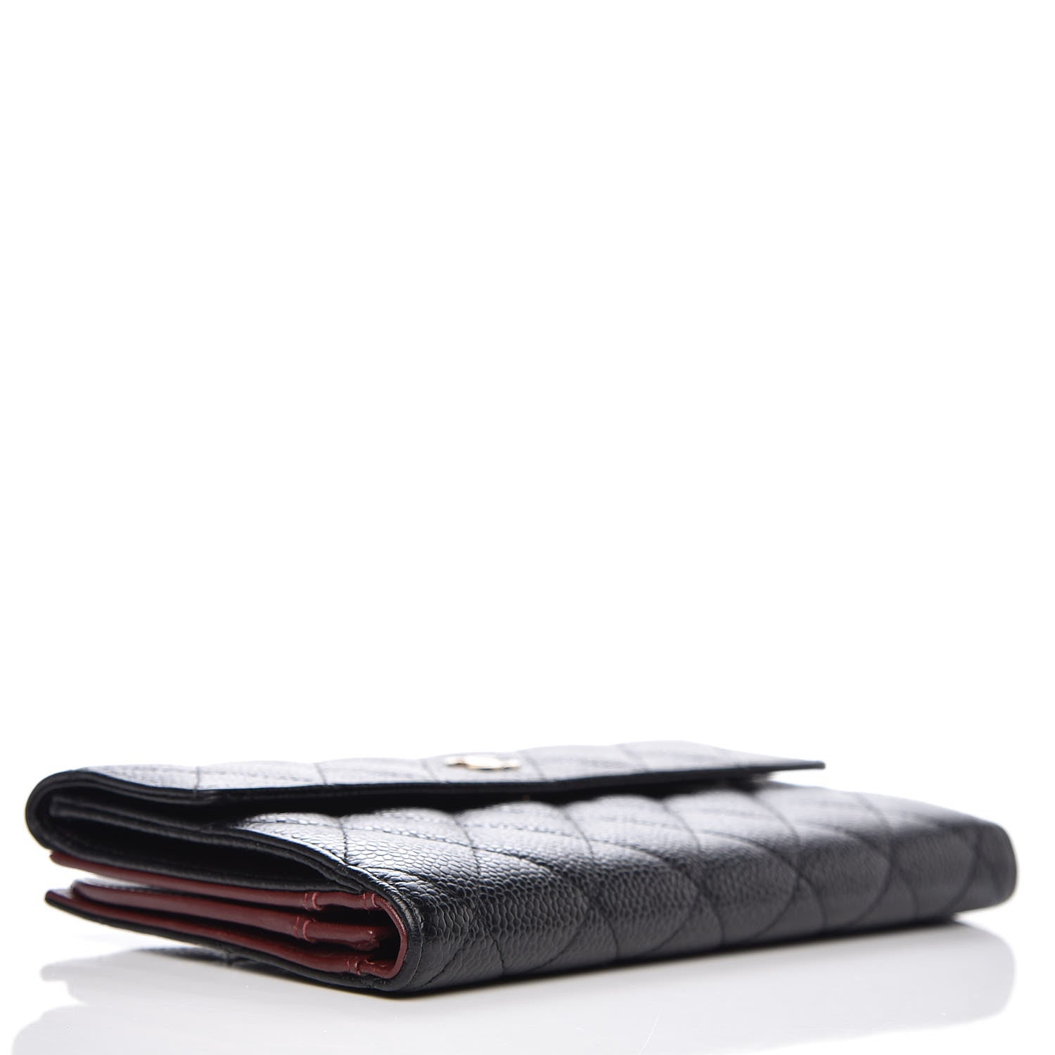 Chanel Caviar Quilted CC Long Double Wallet Black 3 of 8
