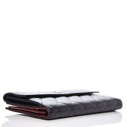 Chanel Caviar Quilted CC Long Double Wallet Black 3 of 8