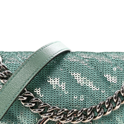 Gucci Sequin Matelasse Small GG Marmont Shoulder Bag Water Green Verde Chiaro Light Water Green 8 of 10