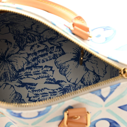 Louis Vuitton Monogram Tiles By The Pool Speedy Bandouliere 25 Lagoon Blue 5 of 9