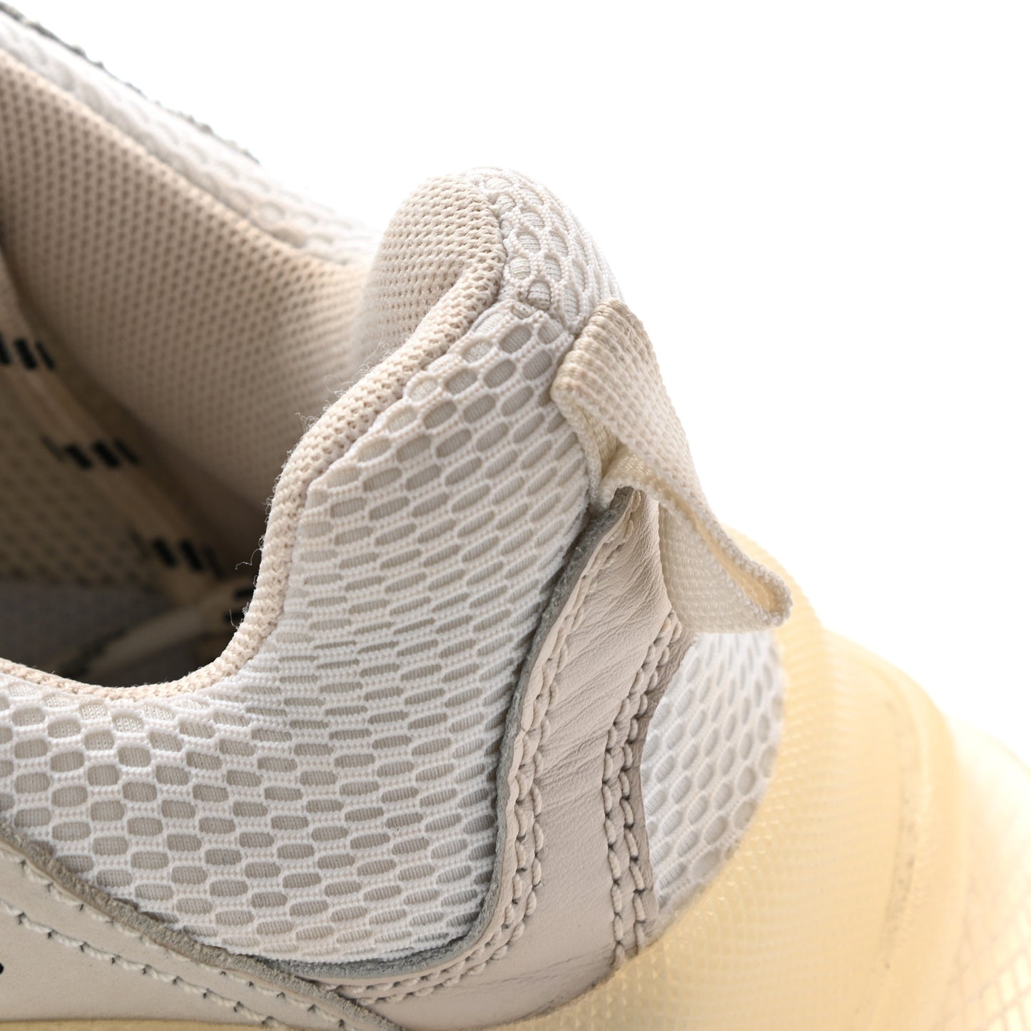 Fabric Mesh Clear Sole Womens Triple S Sneakers 37 White