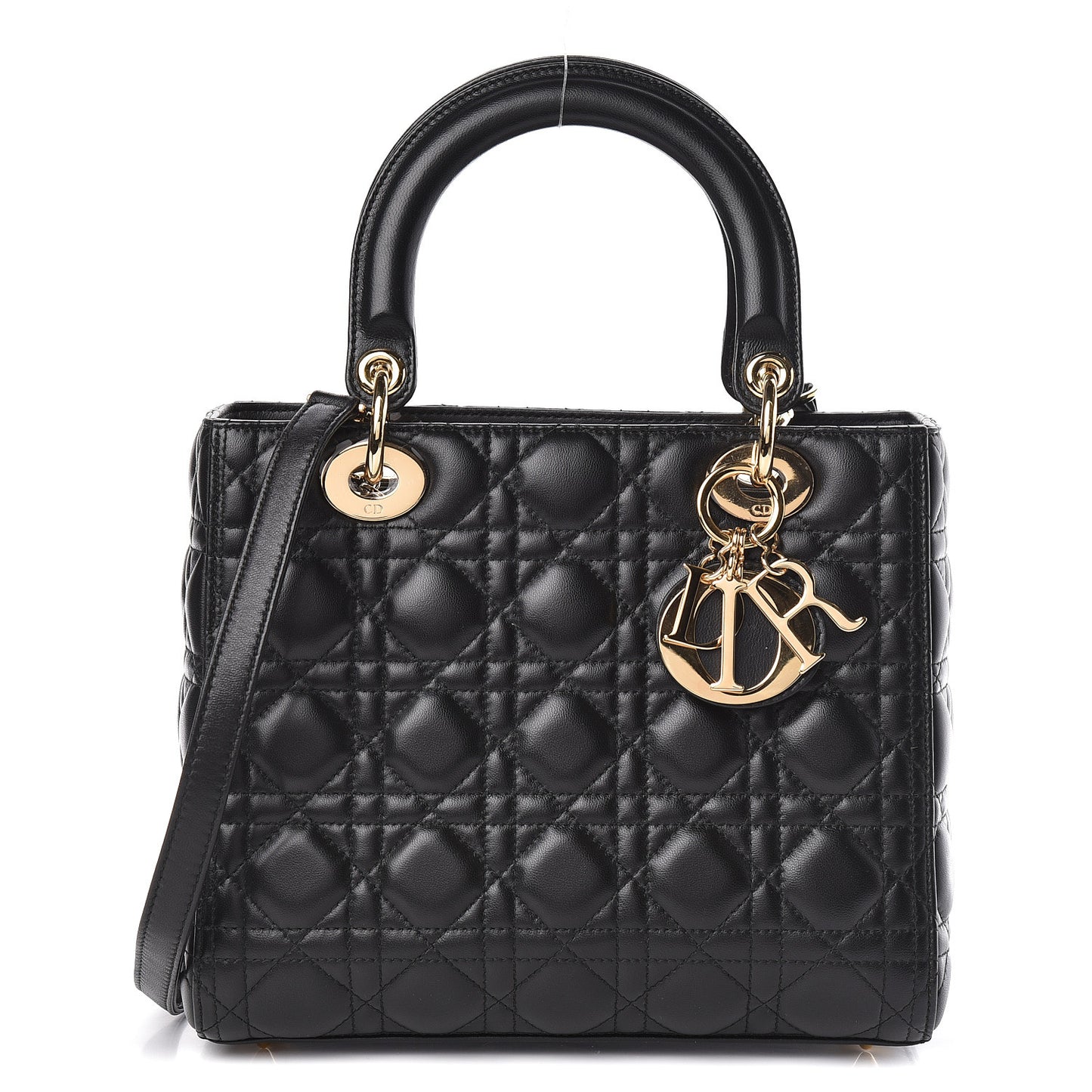 Lambskin Cannage Medium Lady Dior Black