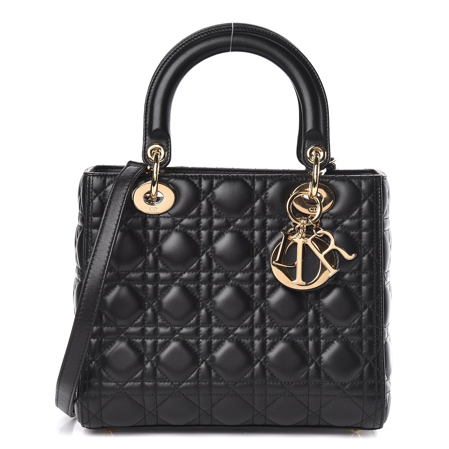 Christian Dior Lambskin Cannage Medium Lady Dior Black 1 of 11