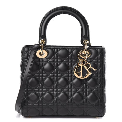 Christian Dior Lambskin Cannage Medium Lady Dior Black 1 of 11