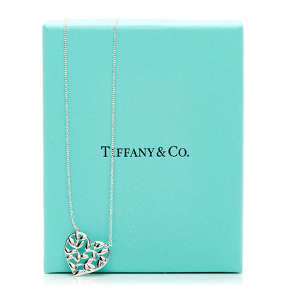 Tiffany Sterling Silver Paloma Picasso Olive Leaf Heart Pendant Necklace 5 of 5