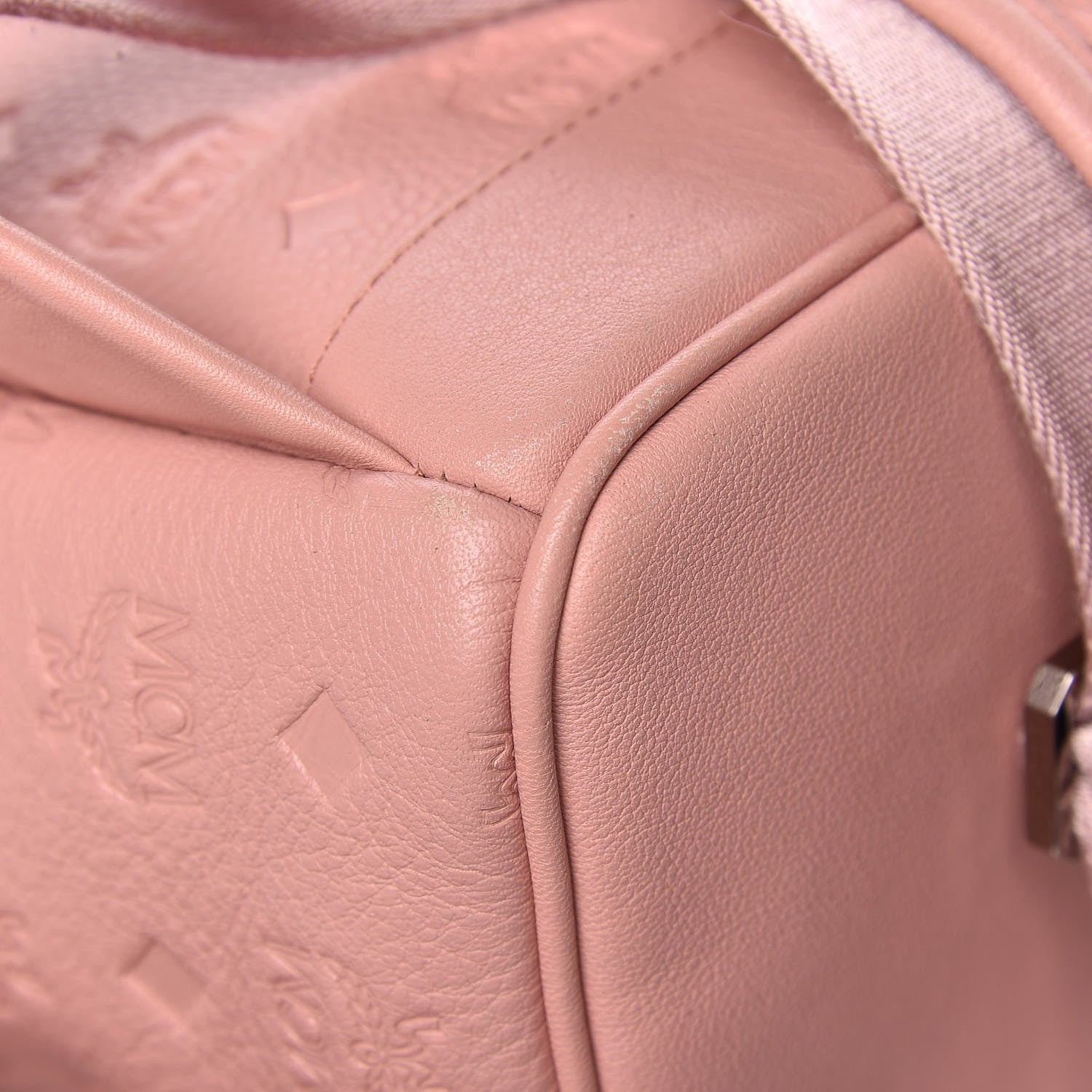 MCM Calfskin Ottomar Monogram Small Backpack Pink 15 of 16