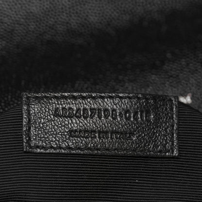 Saint Laurent Grain De Poudre Textured Mixed Matelasse Triquilt Medium Monogram Satchel Black 7 of 10