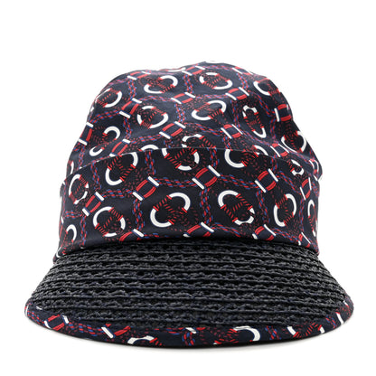Hermes Raffia Silk Gemini Cap Marine Bleu Navy 4 of 13