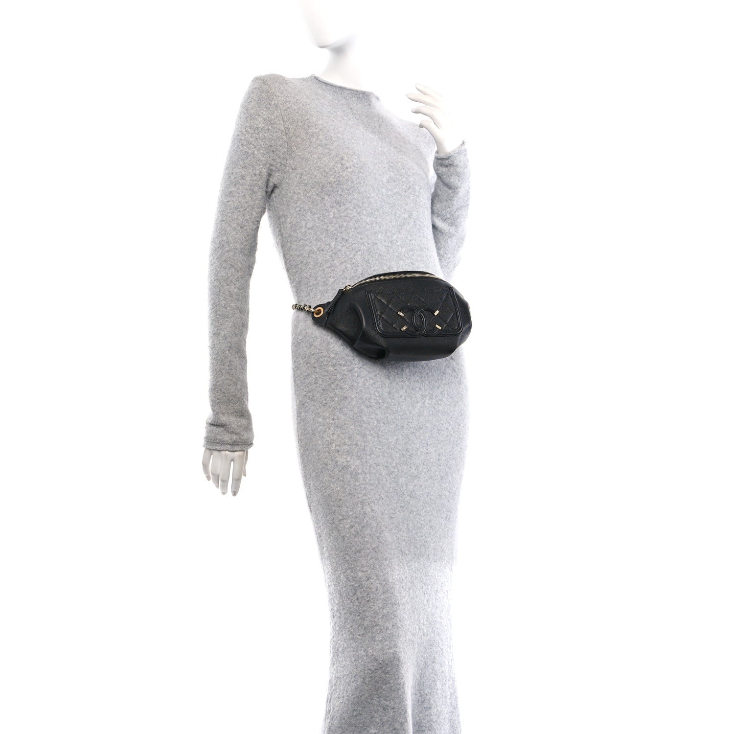 Chanel Caviar Quilted Filigree Waist Bag Black 2 of 10