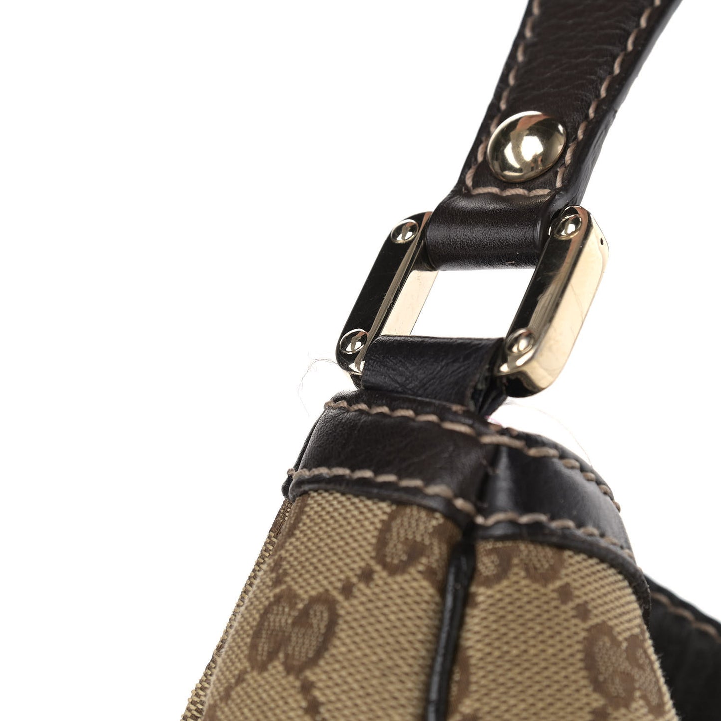 Monogram Large New Ladies Web Hobo Dark Brown