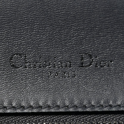 Christian Dior Metallic Calfskin Micro-Cannage Medium Diorama Flap Bag Graphite 6 of 9