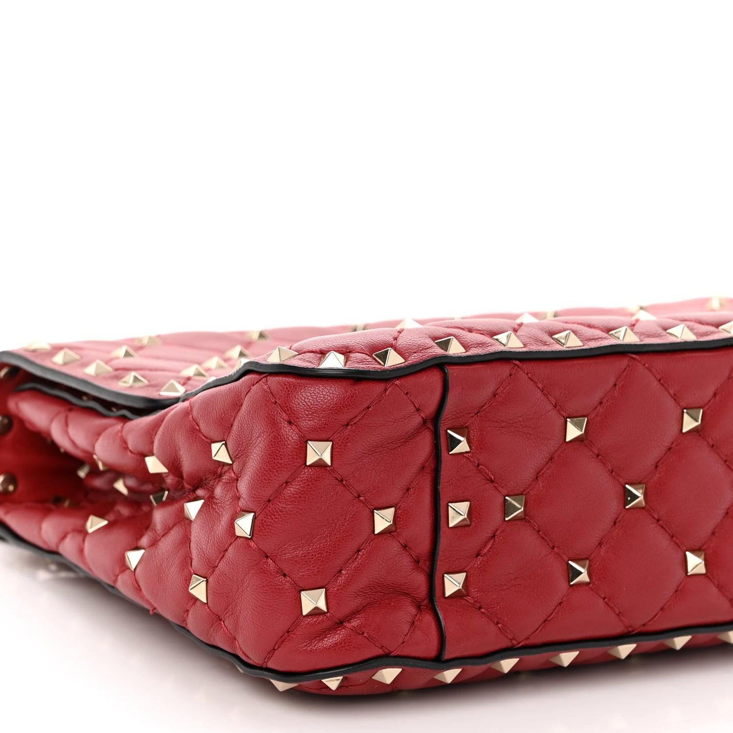 Nappa Medium Rockstud Spike Shoulder Bag Rosso Valentino
