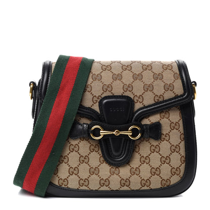 Gucci Monogram Ruinart Calfskin Medium Lady Web Shoulder Bag Beige Ebony Black 1 of 14