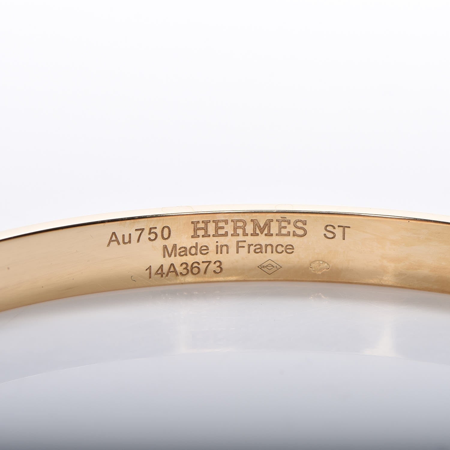 Hermes 18K Yellow Gold Diamond Kelly PM Bangle Small 4 of 6