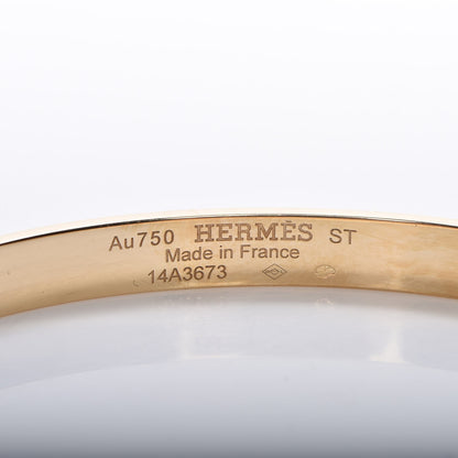Hermes 18K Yellow Gold Diamond Kelly PM Bangle Small 4 of 6
