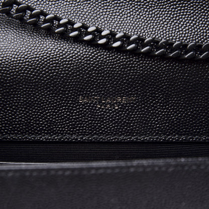 Saint Laurent Grain De Poudre Small Monogram Kate Satchel Black 7 of 10