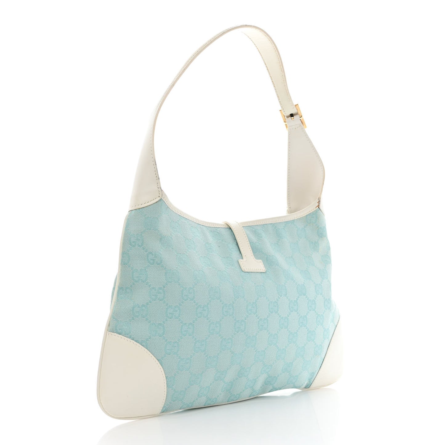 Monogram Lobster Clasp Jackie O Hobo Blue White