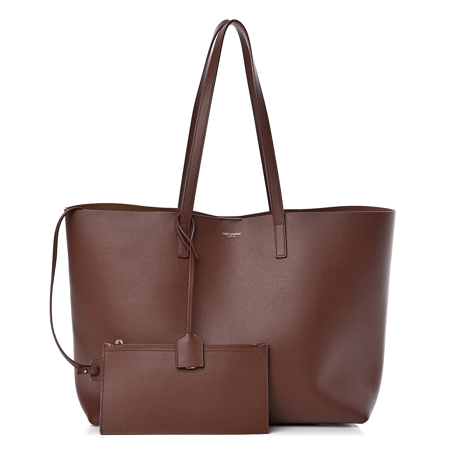 Saint Laurent Calfskin Large Shopping Tote Old Brandy 1 of 10