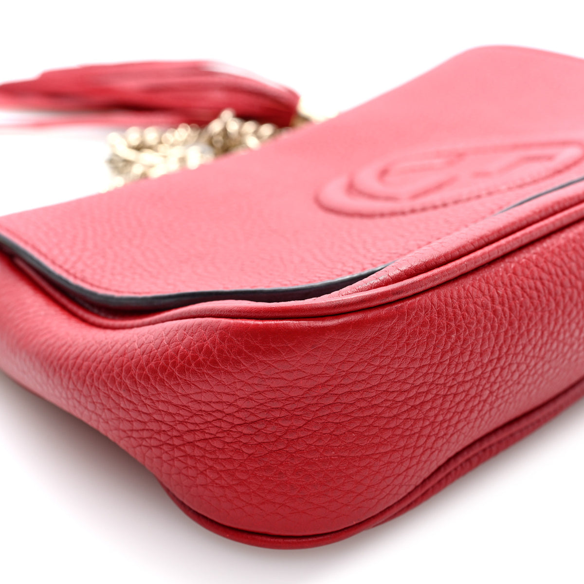 Pebbled Calfskin Medium Soho Flap Crossbody Vibrant Red