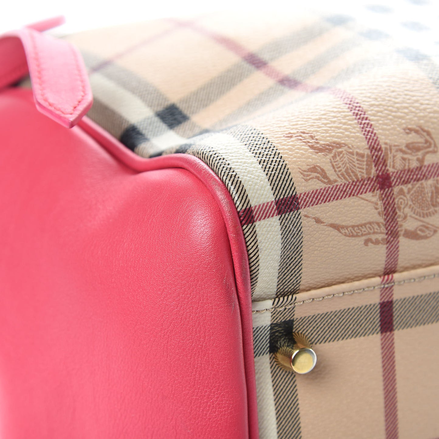 Haymarket Check Bow Small Canterbury Tote Bright Crimson Pink