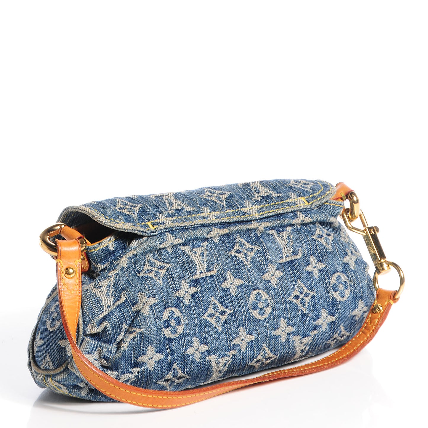 Monogram Denim Mini Pleaty Blue