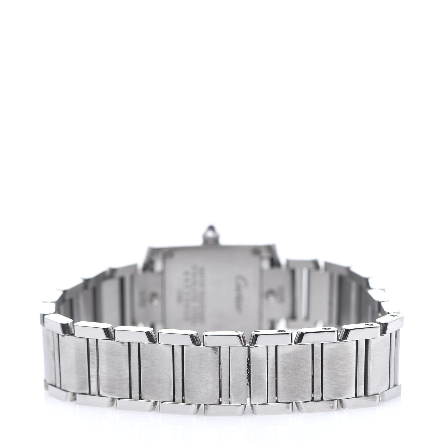 Stainless Steel Pink Mother of Pearl 20mm Tank Francaise Quartz Watch