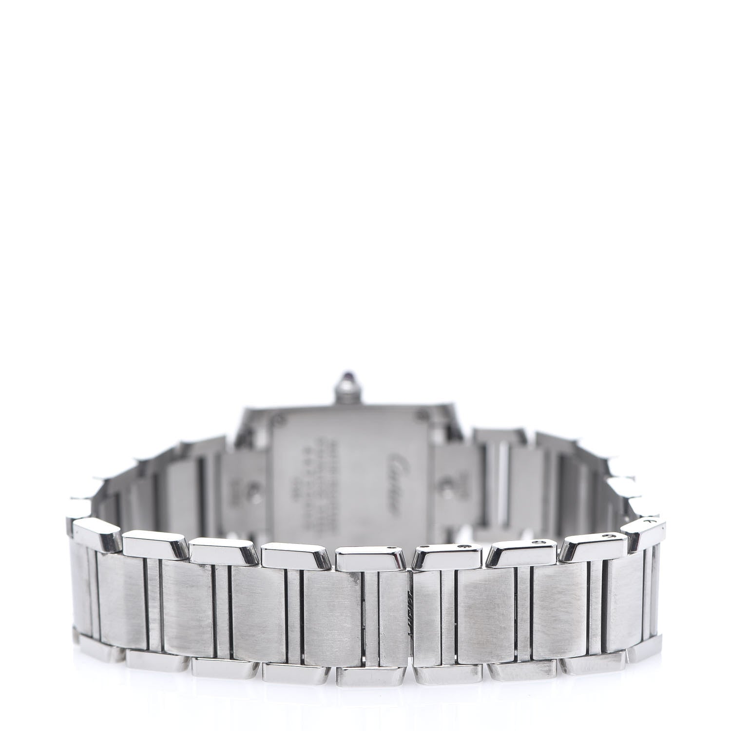 Cartier Stainless Steel Pink Mother of Pearl 20mm Tank Francaise Quartz Watch 3 of 8