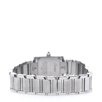 Cartier Stainless Steel Pink Mother of Pearl 20mm Tank Francaise Quartz Watch 3 of 8
