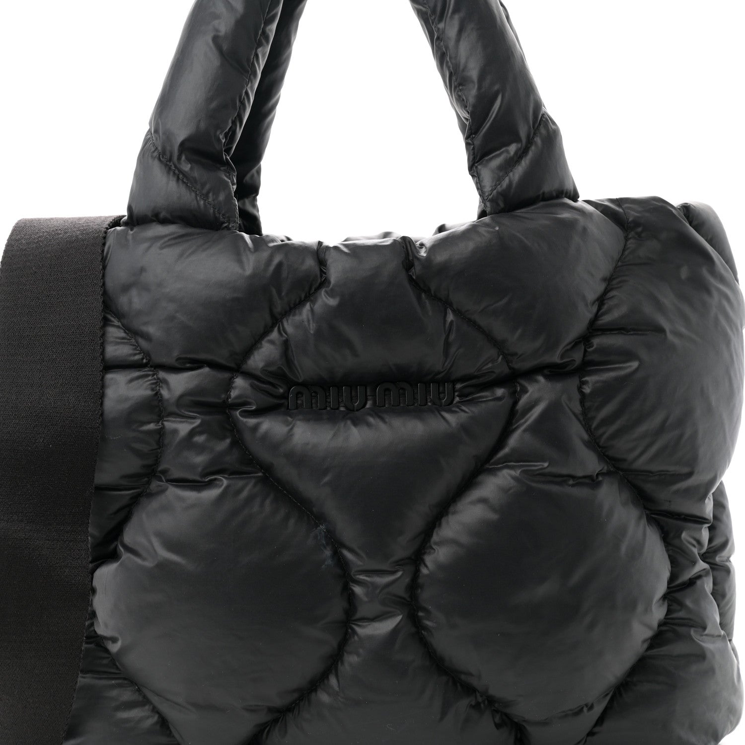 Miu Miu Padded Nylon Quilted Tote Black 8 of 12