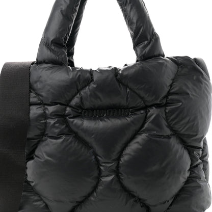 Miu Miu Padded Nylon Quilted Tote Black 8 of 12