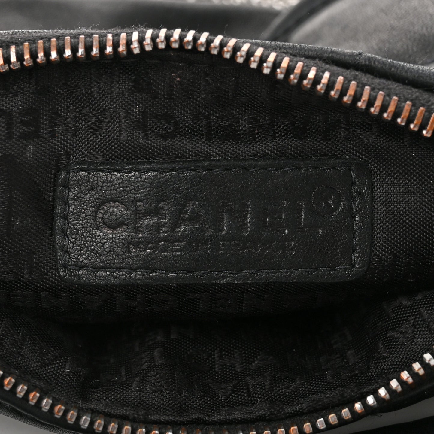 Lambskin Square Quilted Chain Fringe Pochette Black