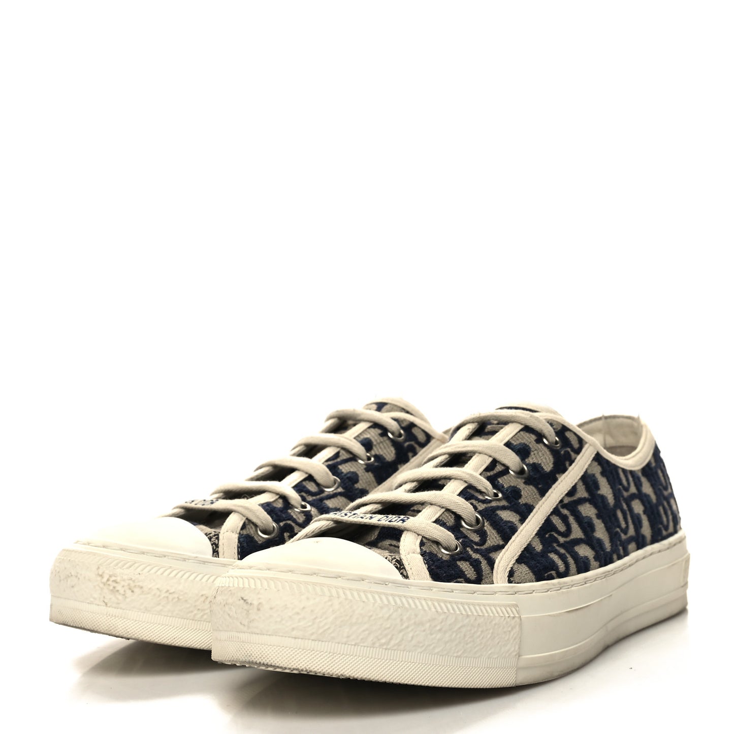 Canvas Oblique Walk'N'Dior Low Top Sneakers 40 Deep Blue