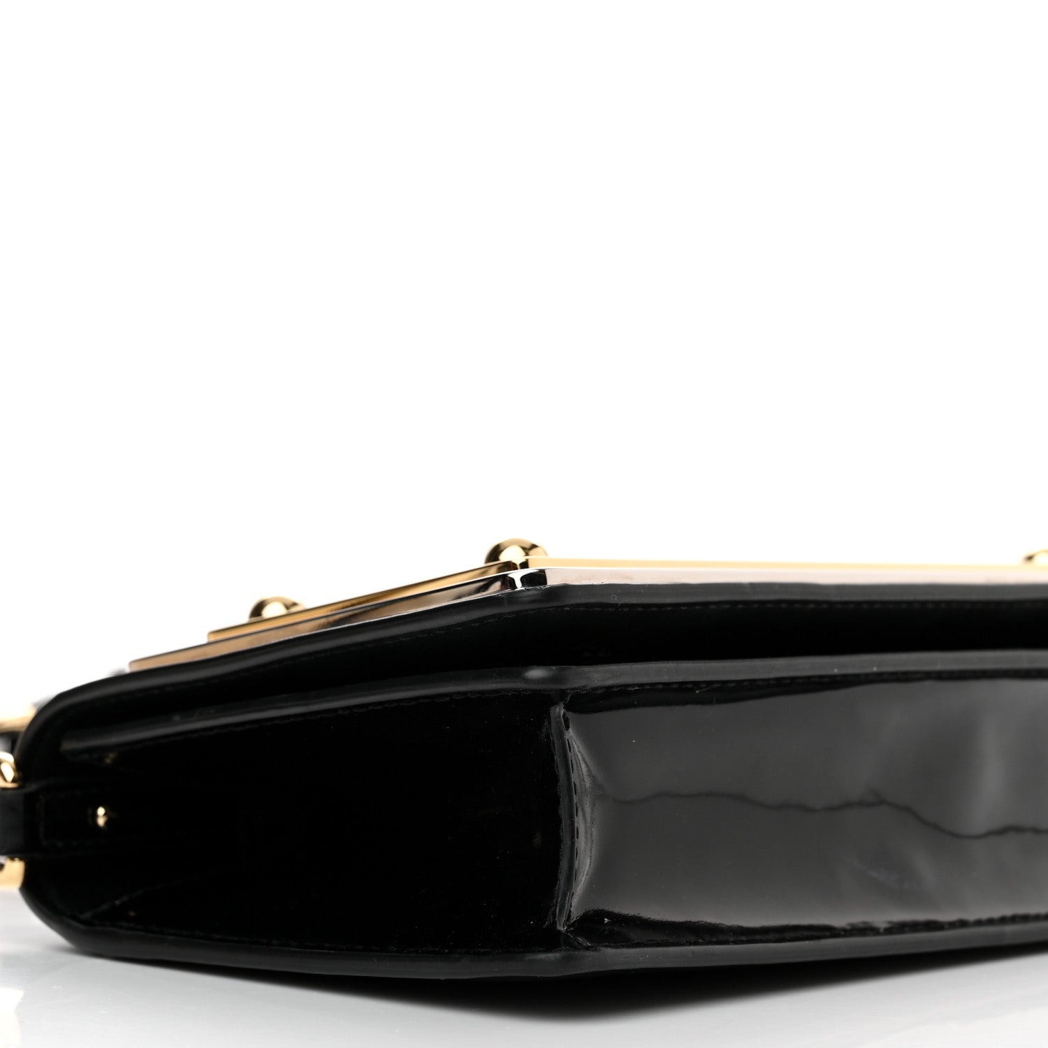 Dolce & Gabbana Patent Calfskin Maxi Logo Plate Phone Shoulder Bag Black 8 of 12