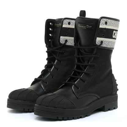 Christian Dior Calfskin Technical Fabric D-Major Ankle Boots 40 Black Taupe 2 of 10