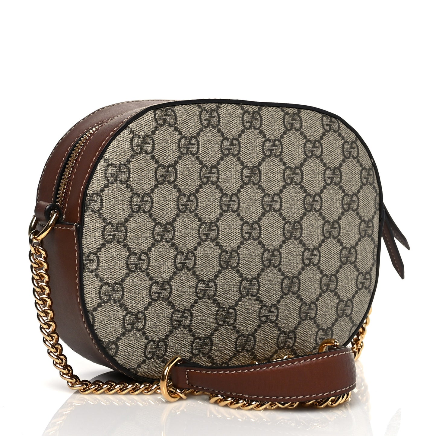 GG Supreme Monogram Floral Embroidered Mini Chain Shoulder Bag Beige Tuscany