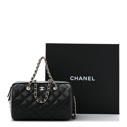 Chanel Caviar Quilted Barrel Clutch With Chain  Black 12 of 12