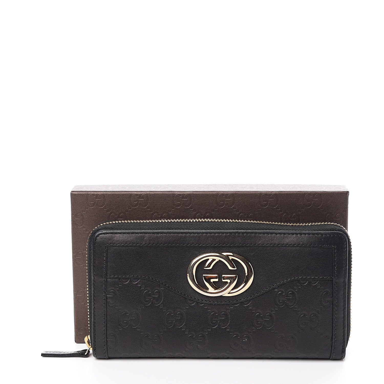 Gucci Guccissima Sukey Zip Around Wallet Black 7 of 7